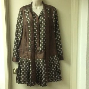 Banana Republic pleated silk dress